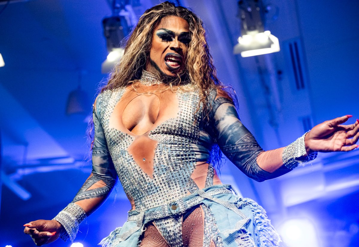 Khrys'taaal opens her first performance at the Colorado State University Drag Show April 6. The Denver-based performer was the headliner for this year's show.
